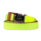 Christian Louboutin 1205286 Logo Gacha Belt, Accessory, Pants Belt, Canvas, Unisex, Neon Yellow