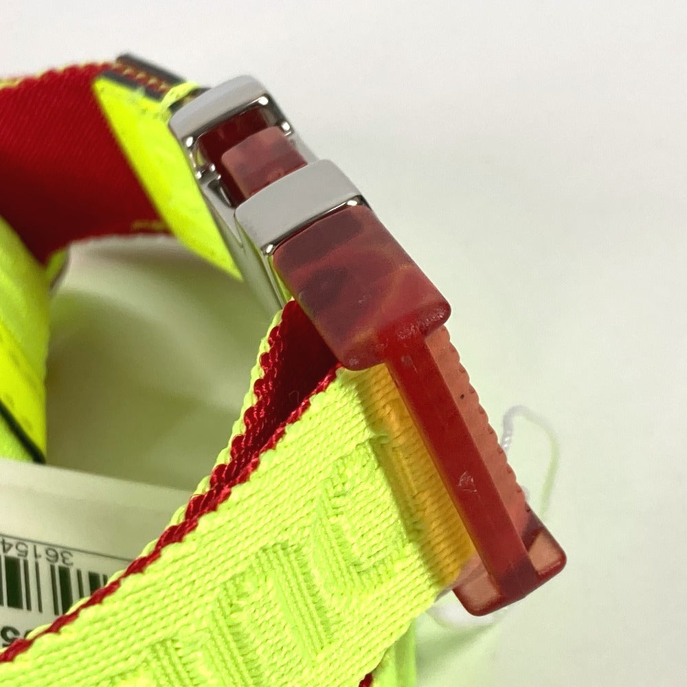 Christian Louboutin 1205286 Logo Gacha Belt, Accessory, Pants Belt, Canvas, Unisex, Neon Yellow