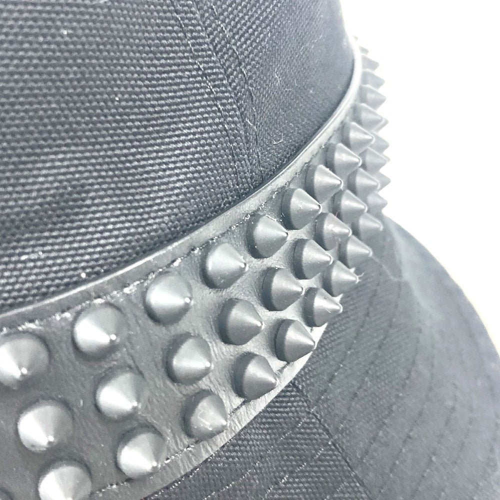 Christian Louboutin 3235326 Studded BOBINO Bucket Hat, Cotton, Unisex, Black
