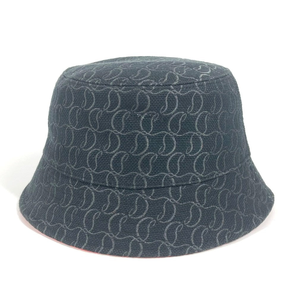 Christian Louboutin Logo CL Bucket Hat, Bob Hat, Cotton, Women's, Black