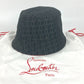 Christian Louboutin Logo CL Bucket Hat, Bob Hat, Cotton, Women's, Black