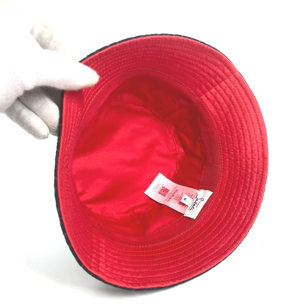 Christian Louboutin Logo CL Bucket Hat, Bob Hat, Cotton, Women's, Black