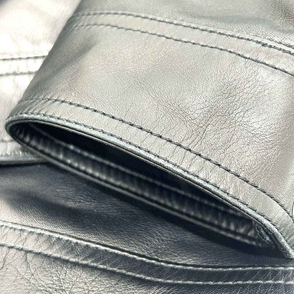 TOM FORD BA408 TFL968 Zip-Up Blouson Outerwear Rider's Jacket in Lambskin Leather, Black, Men's