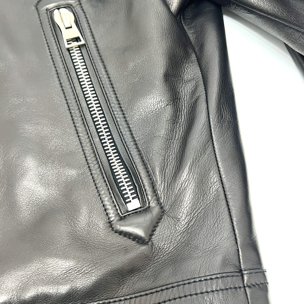 TOM FORD BA408 TFL968 Zip-Up Blouson Outerwear Rider's Jacket in Lambskin Leather, Black, Men's