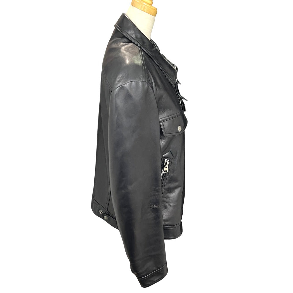 TOM FORD BA408 TFL968 Zip-Up Blouson Outerwear Rider's Jacket in Lambskin Leather, Black, Men's