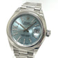 ROLEX 279166 Oyster Perpetual Datejust Automatic Ice Blue Roman Dial Diamond Watch Pt950 Women's Silver