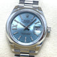 ROLEX 279166 Oyster Perpetual Datejust Automatic Ice Blue Roman Dial Diamond Watch Pt950 Women's Silver