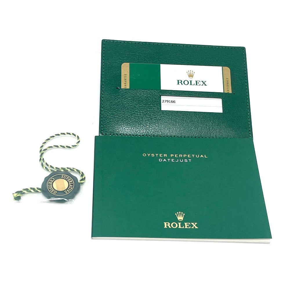 ROLEX 279166 Oyster Perpetual Datejust Automatic Ice Blue Roman Dial Diamond Watch Pt950 Women's Silver