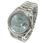 ROLEX 279166 Oyster Perpetual Datejust Automatic Ice Blue Roman Dial Diamond Watch Pt950 Women's Silver