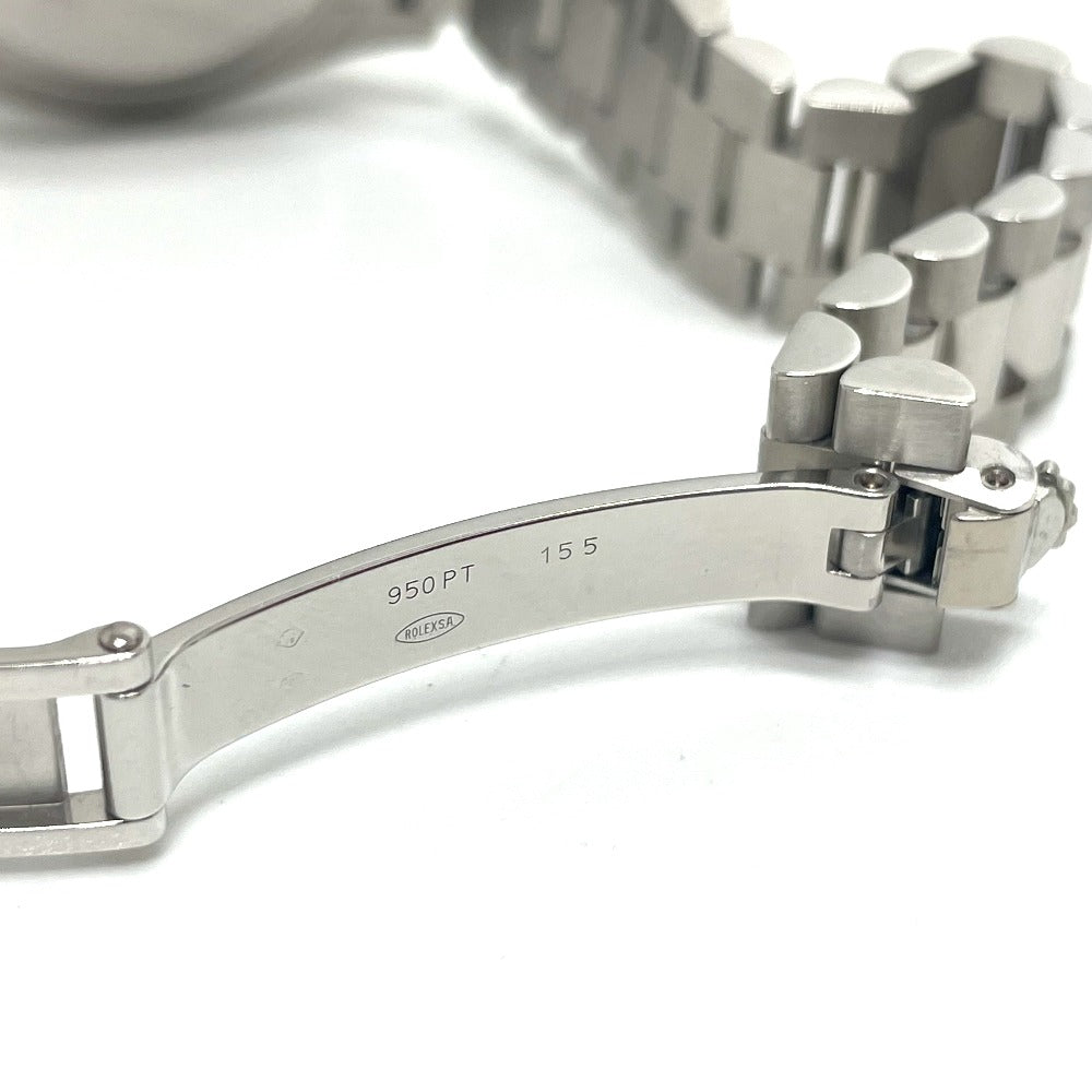 ROLEX 279166 Oyster Perpetual Datejust Automatic Ice Blue Roman Dial Diamond Watch Pt950 Women's Silver