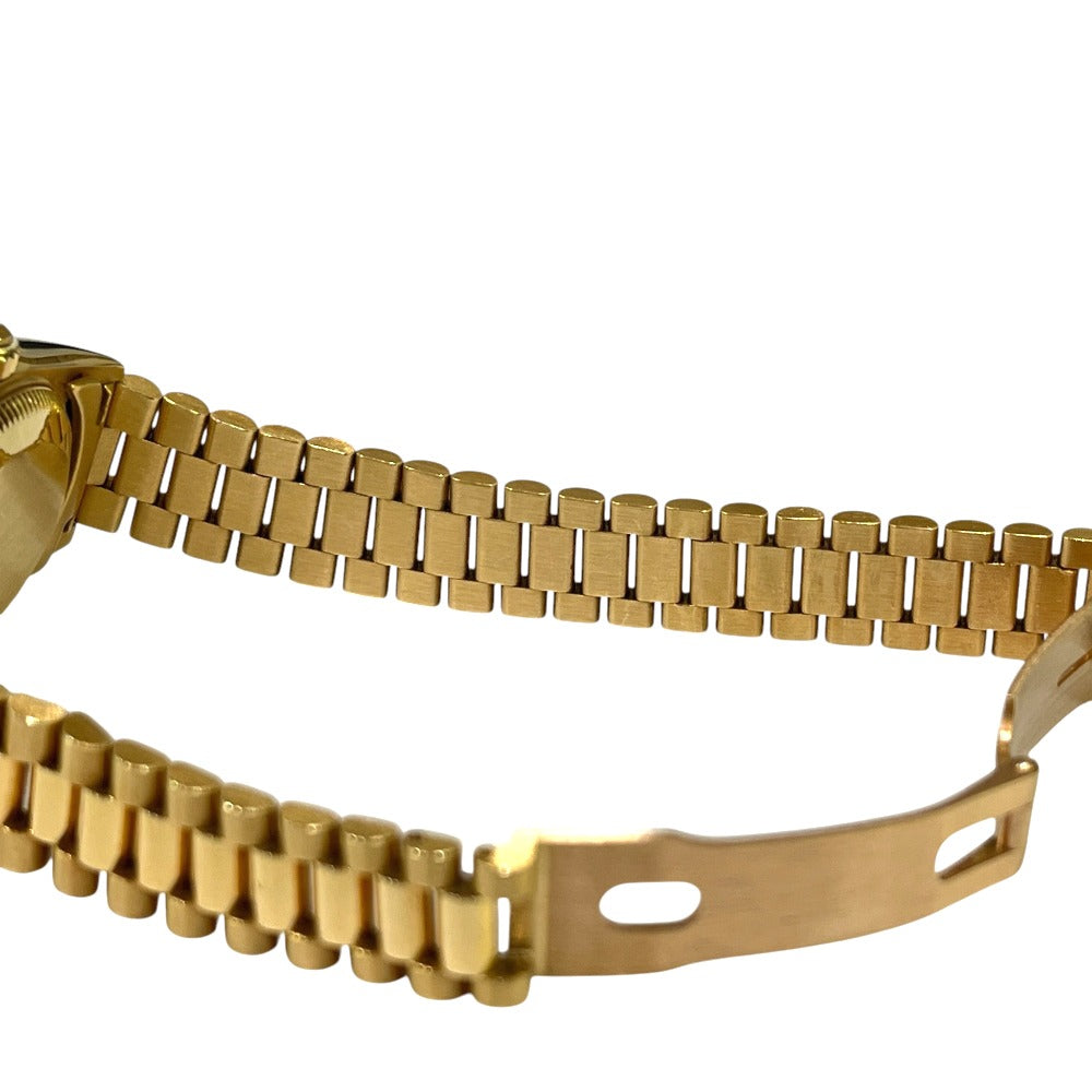 ROLEX 69088 デイトジャスト K18無垢 10Pダイヤ ベゼル ダイヤモンド×サファイア 自動巻き 腕時計 K18YG レディース ゴールド
