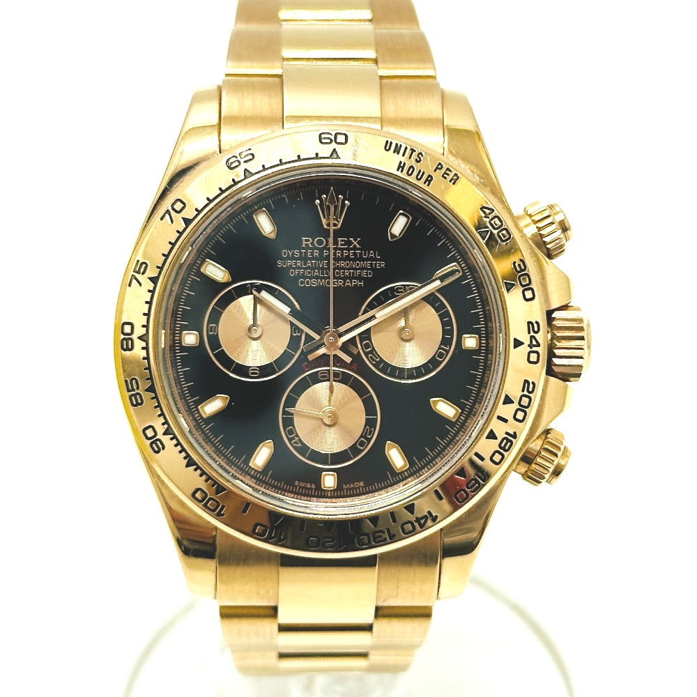 ROLEX 116505 Daytona Chronograph Automatic Random Black Dial Wristwatch K18RG Pink Gold Gold Used