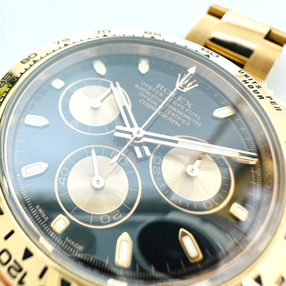 ROLEX 116505 Daytona Chronograph Automatic Random Black Dial Wristwatch K18RG Pink Gold Gold Used