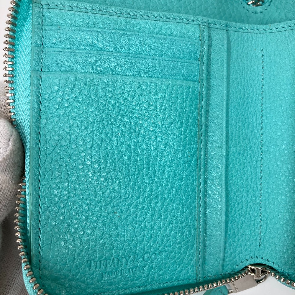 TIFFANY&Co. 名刺入れ パスケース 札入れ ２つ折り ポーチ マルチケース カードケース レザー レディース ティファニーブルー ブルー