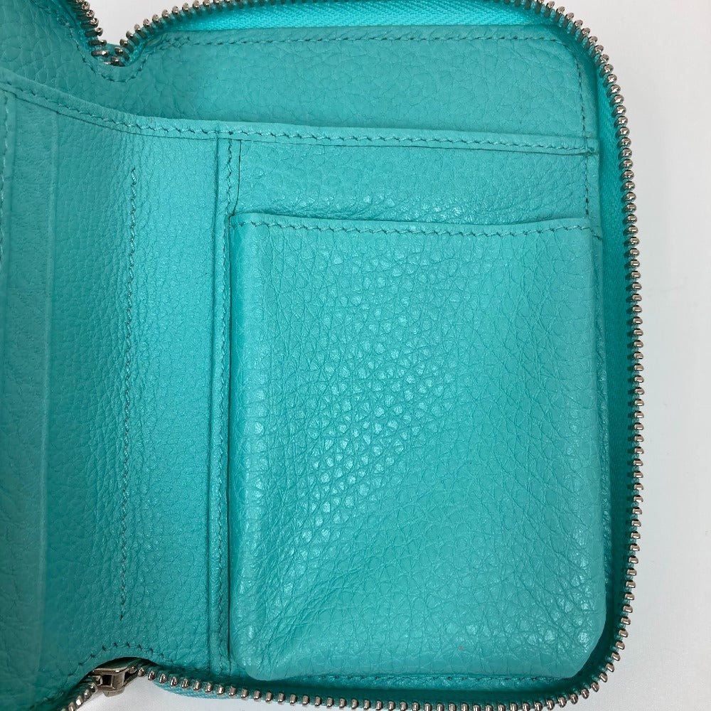 TIFFANY&Co. 名刺入れ パスケース 札入れ ２つ折り ポーチ マルチケース カードケース レザー レディース ティファニーブルー ブルー