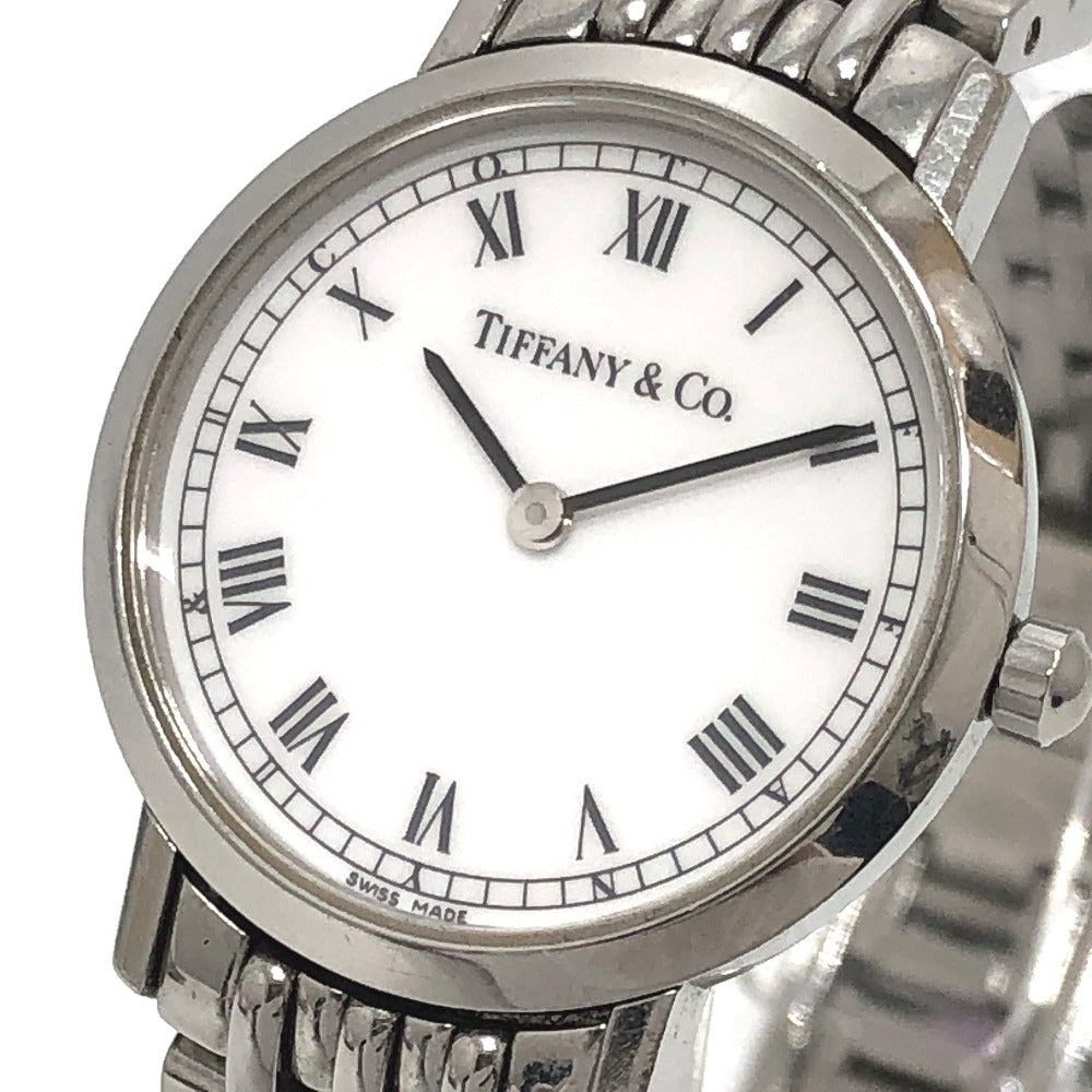 TIFFANY&Co. Ｍ1510 クラシック クォーツ ラウンド 2針 アナログ 腕時計 SS レディース シルバー
