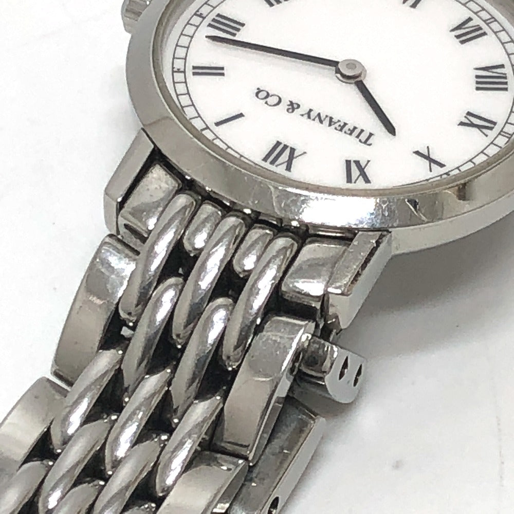 TIFFANY&Co. Ｍ1510 クラシック クォーツ ラウンド 2針 アナログ 腕時計 SS レディース シルバー