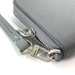 TIFFANY&Co. Smartphone pouch Card Case Business card holder Pass case logo Zip Around Pouch Leather gray Used