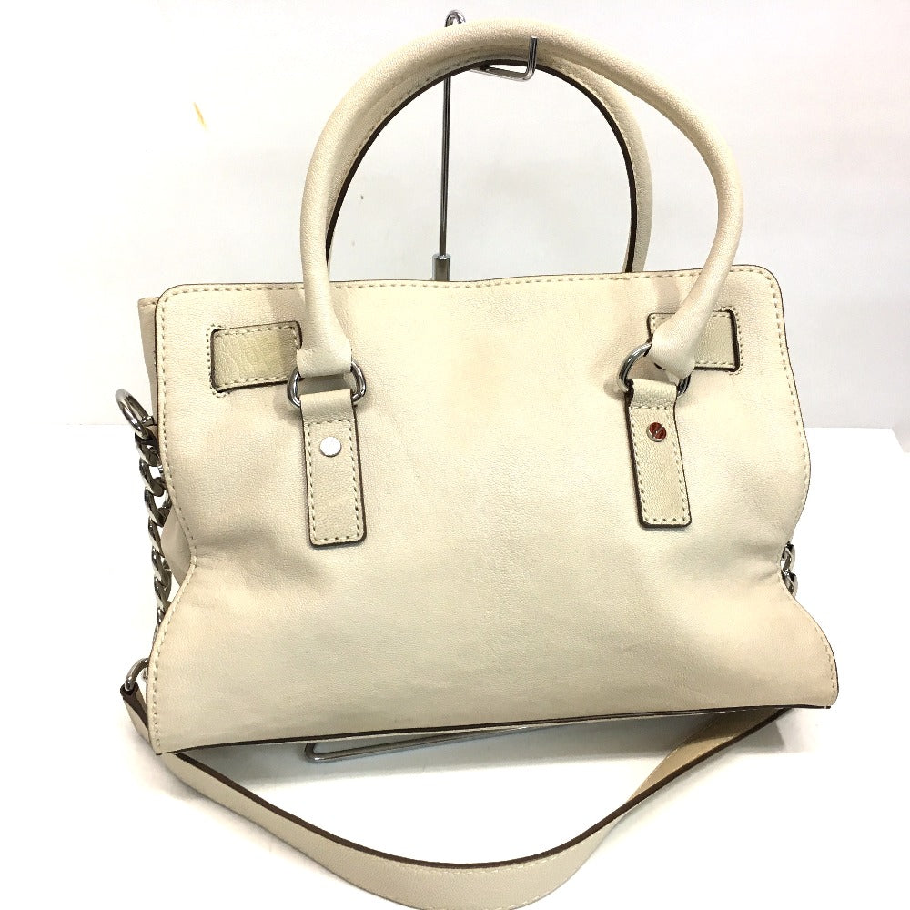 Michael Kors Hamilton Satchel Chain Tote Bag, Shoulder Bag, 2-Way Bag, Leather Tote Bag, Women's, Off-White