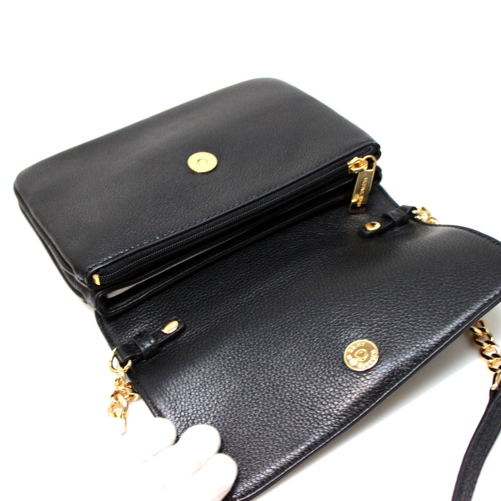 Michael Kors pochette shoulder bag, men's and women's leather shoulder bag, black