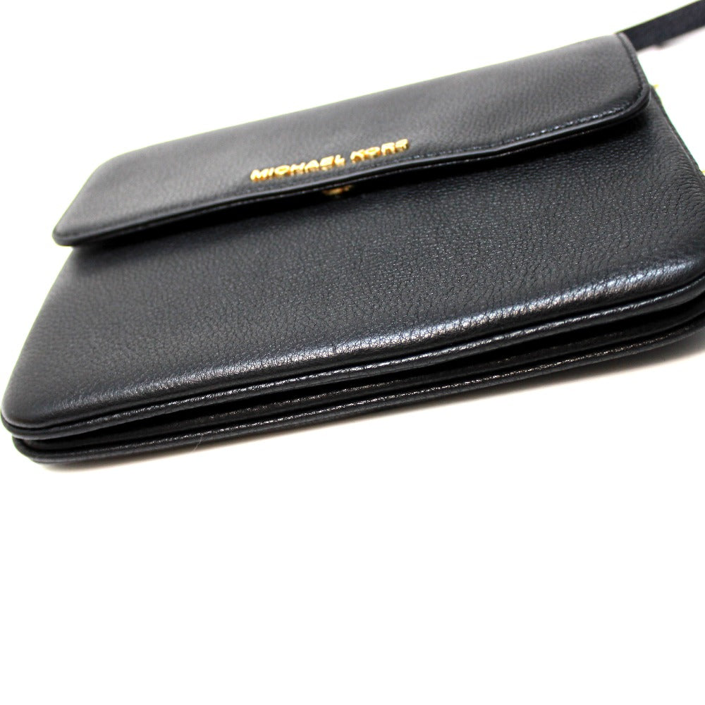 Michael Kors pochette shoulder bag, men's and women's leather shoulder bag, black