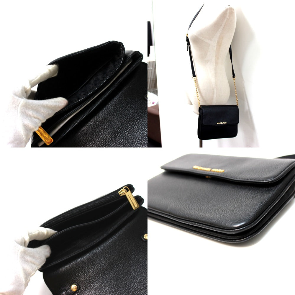 Michael Kors pochette shoulder bag, men's and women's leather shoulder bag, black