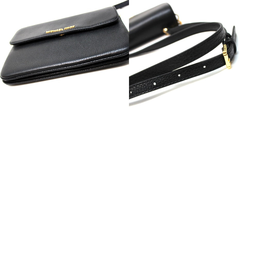 Michael Kors pochette shoulder bag, men's and women's leather shoulder bag, black