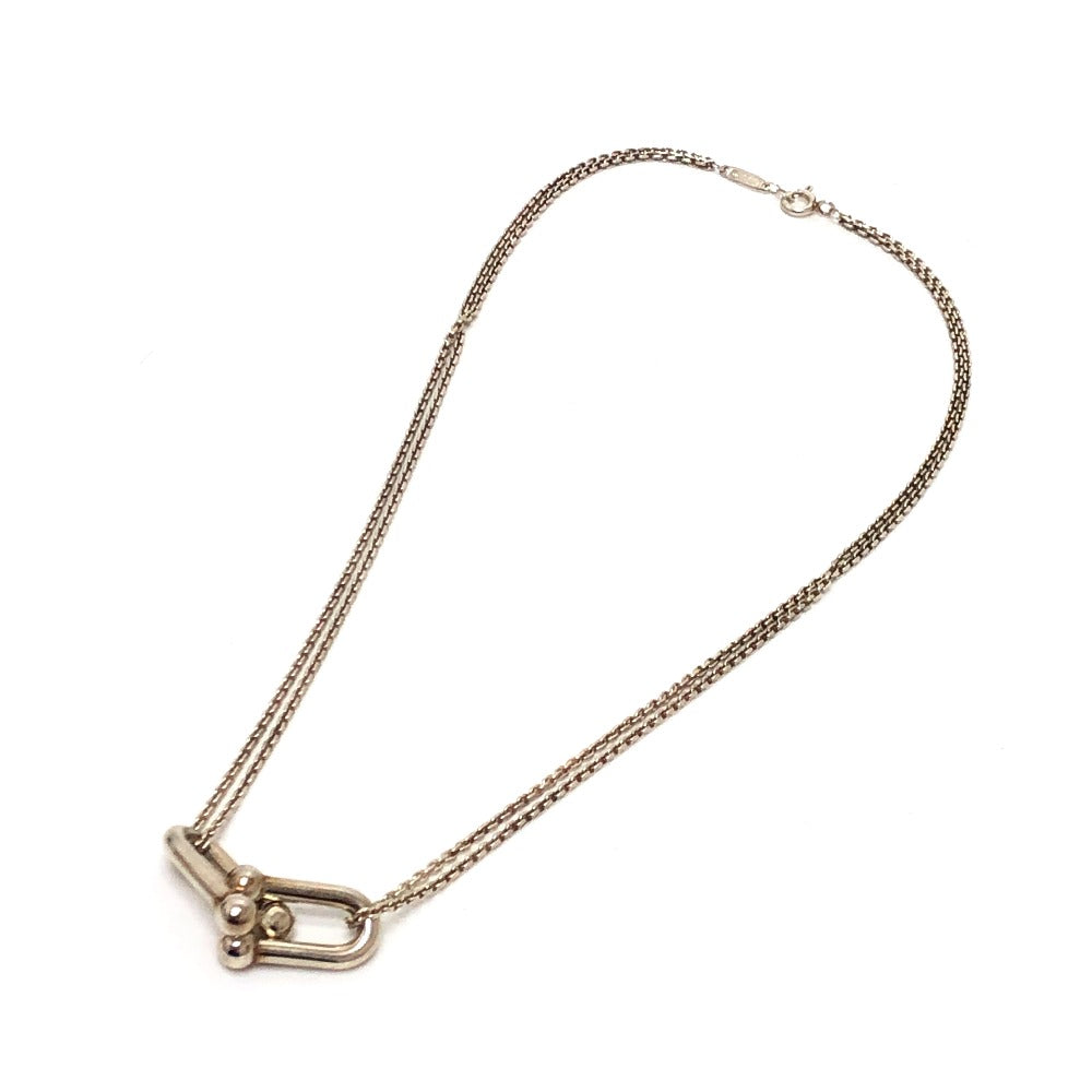 TIFFANY & Co. SV925 Hardware Double Link Pendant Necklace for Women, Silver