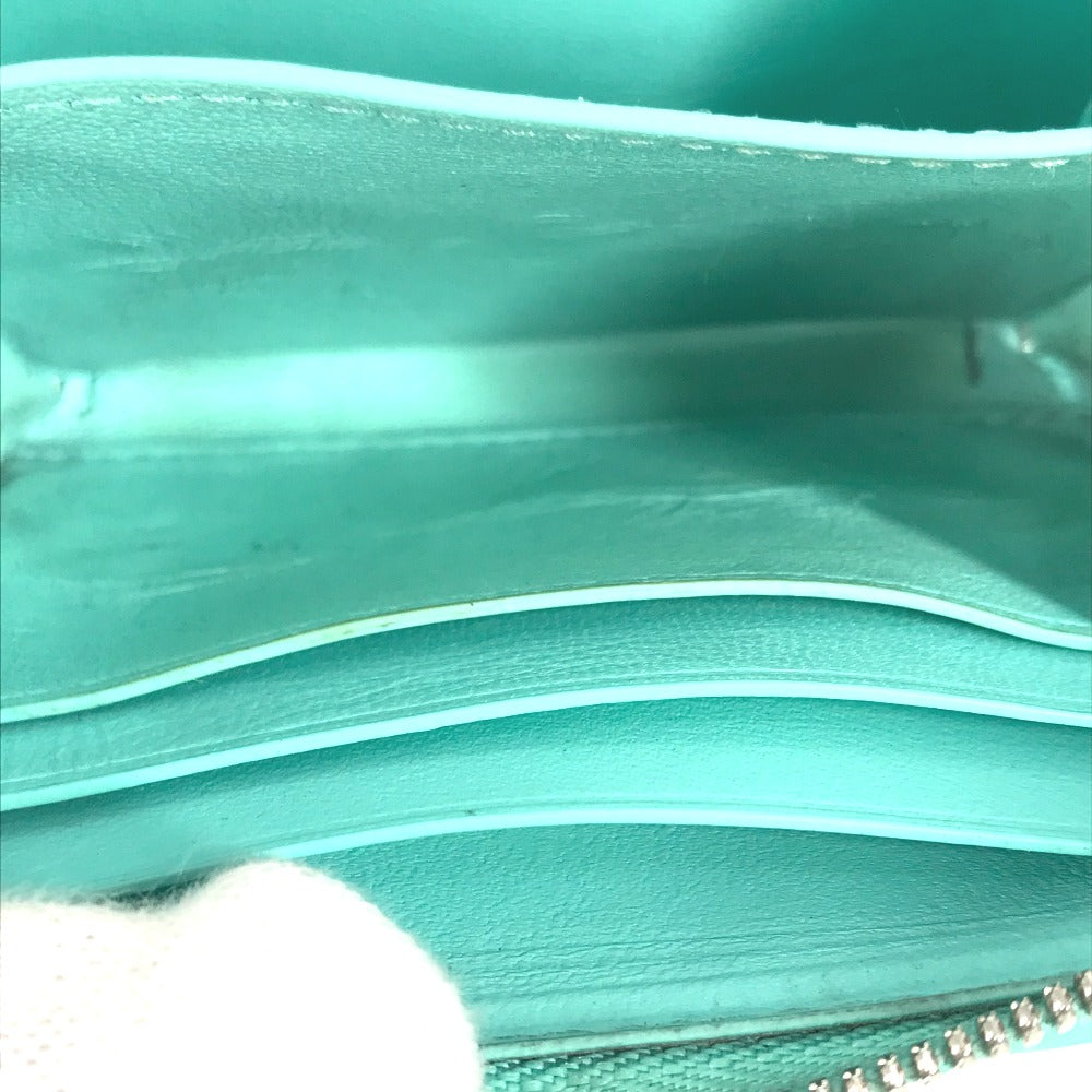 TIFFANY&Co. コンパクトウォレット リターントゥティファニー 財布 小銭入れ ハート ラウンドファスナー コインケース レザー レディース ブルー