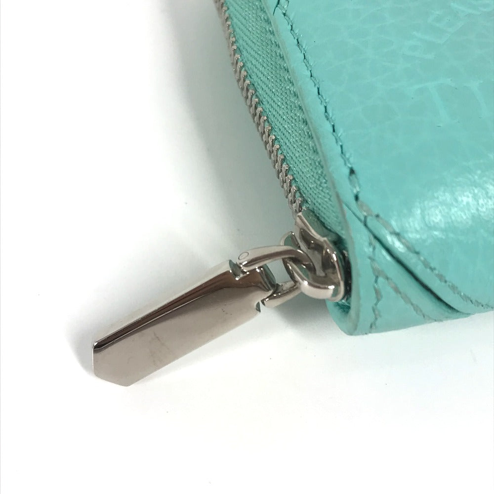 TIFFANY&Co. コンパクトウォレット リターントゥティファニー 財布 小銭入れ ハート ラウンドファスナー コインケース レザー レディース ブルー