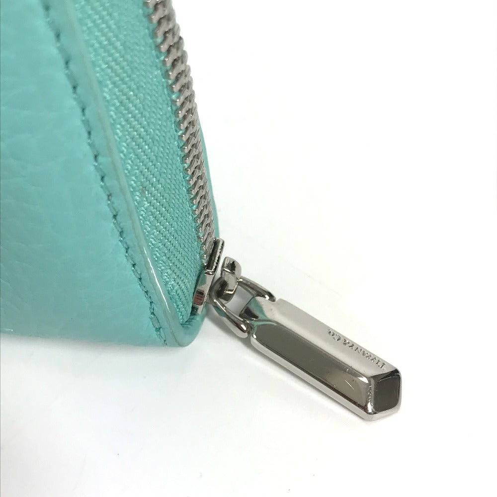 TIFFANY&Co. コンパクトウォレット リターントゥティファニー 財布 小銭入れ ハート ラウンドファスナー コインケース レザー レディース ブルー