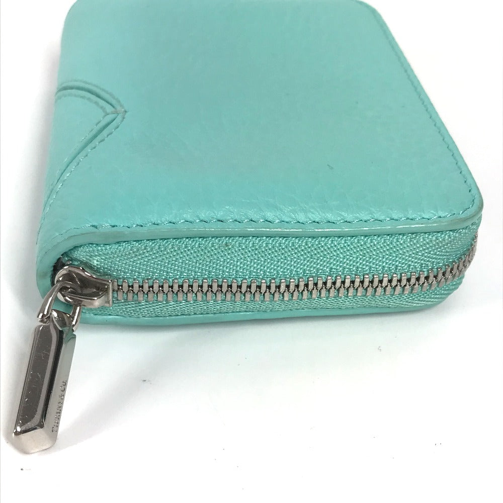 TIFFANY&Co. コンパクトウォレット リターントゥティファニー 財布 小銭入れ ハート ラウンドファスナー コインケース レザー レディース ブルー