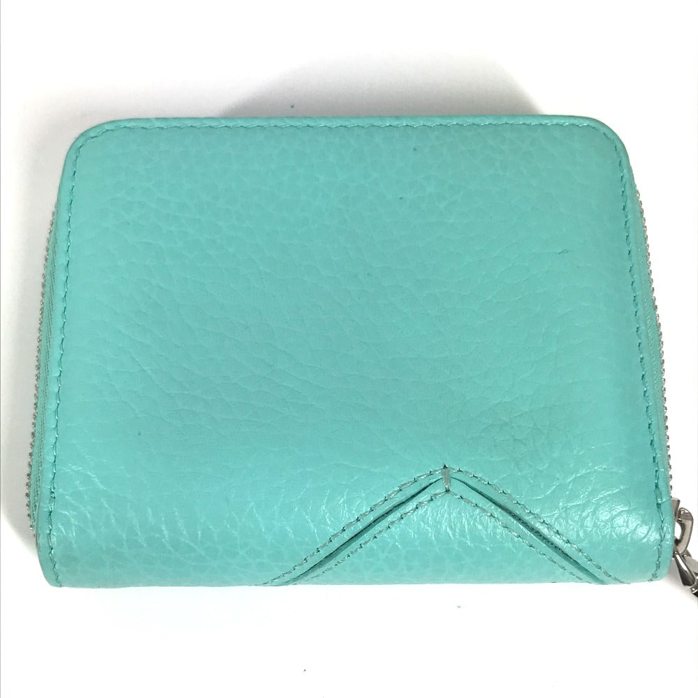 TIFFANY&Co. コンパクトウォレット リターントゥティファニー 財布 小銭入れ ハート ラウンドファスナー コインケース レザー レディース ブルー