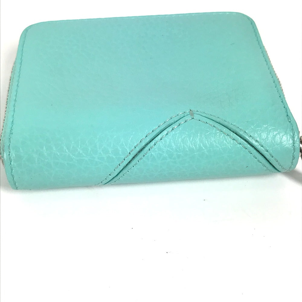 TIFFANY&Co. コンパクトウォレット リターントゥティファニー 財布 小銭入れ ハート ラウンドファスナー コインケース レザー レディース ブルー