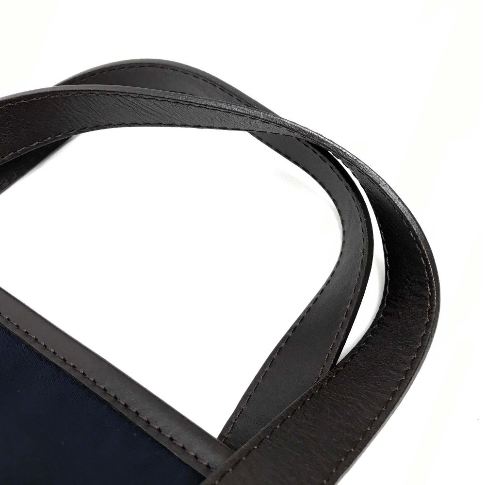 FURLA Tote Bag, Shoulder Bag, Nylon/Leather, Women's, Navy x Dark Brown