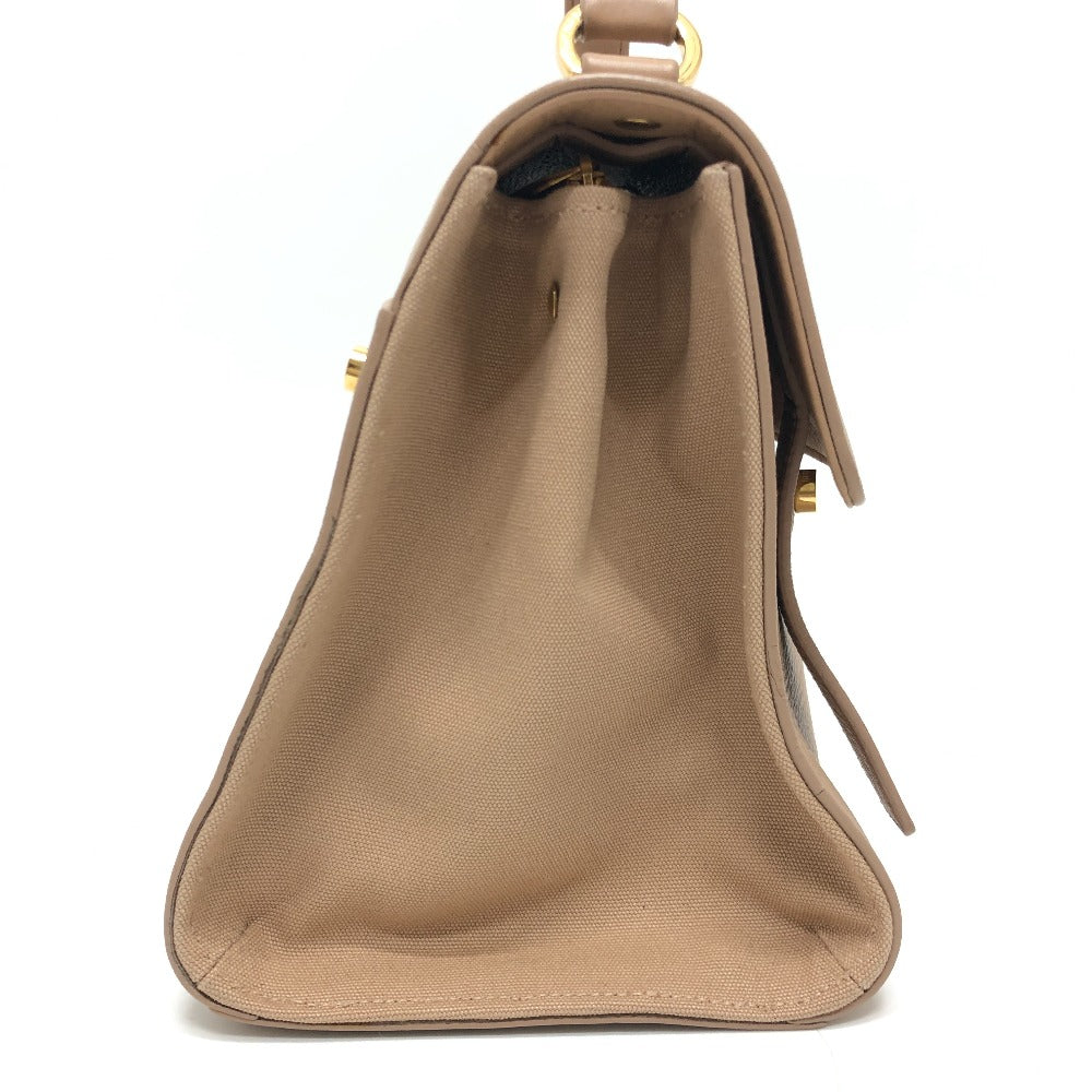 SAINT LAURENT PARIS 368229 Muse Two Handbag Shoulder Bag Leather Women's Beige