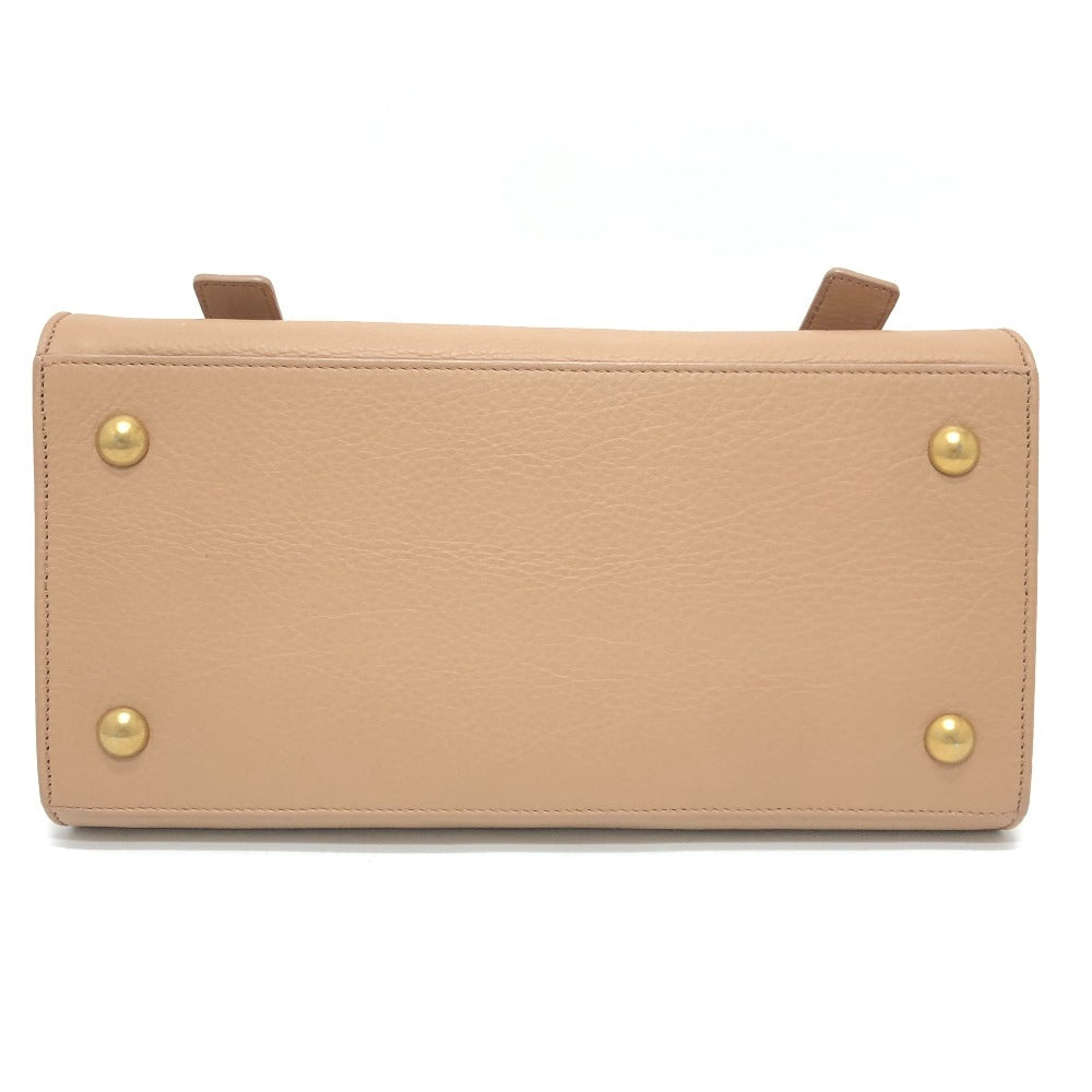 SAINT LAURENT PARIS 368229 Muse Two Handbag Shoulder Bag Leather Women's Beige