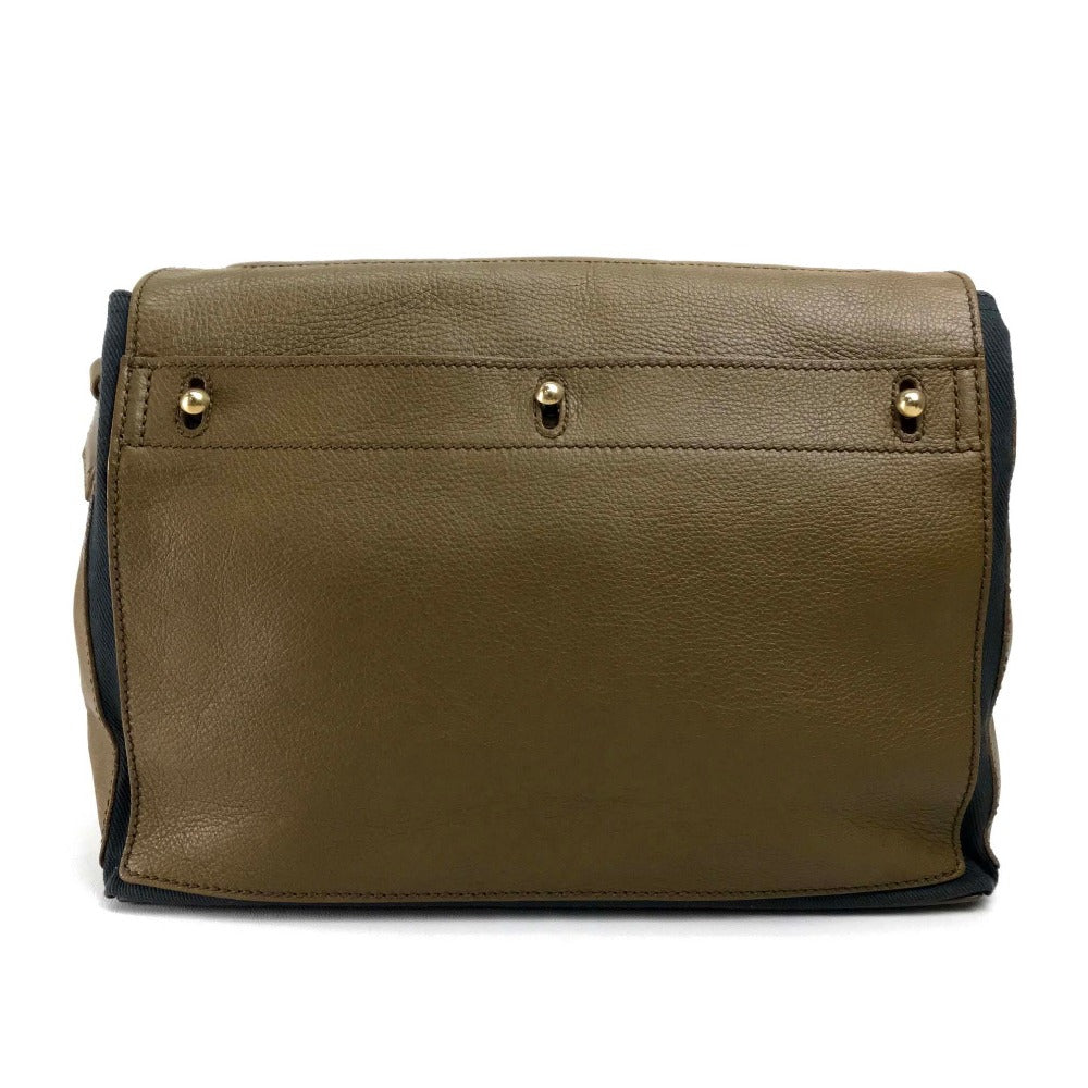 YVES SAINT LAURENT 265707 Muse Two Shoulder Bag in Canvas/Leather, Brown