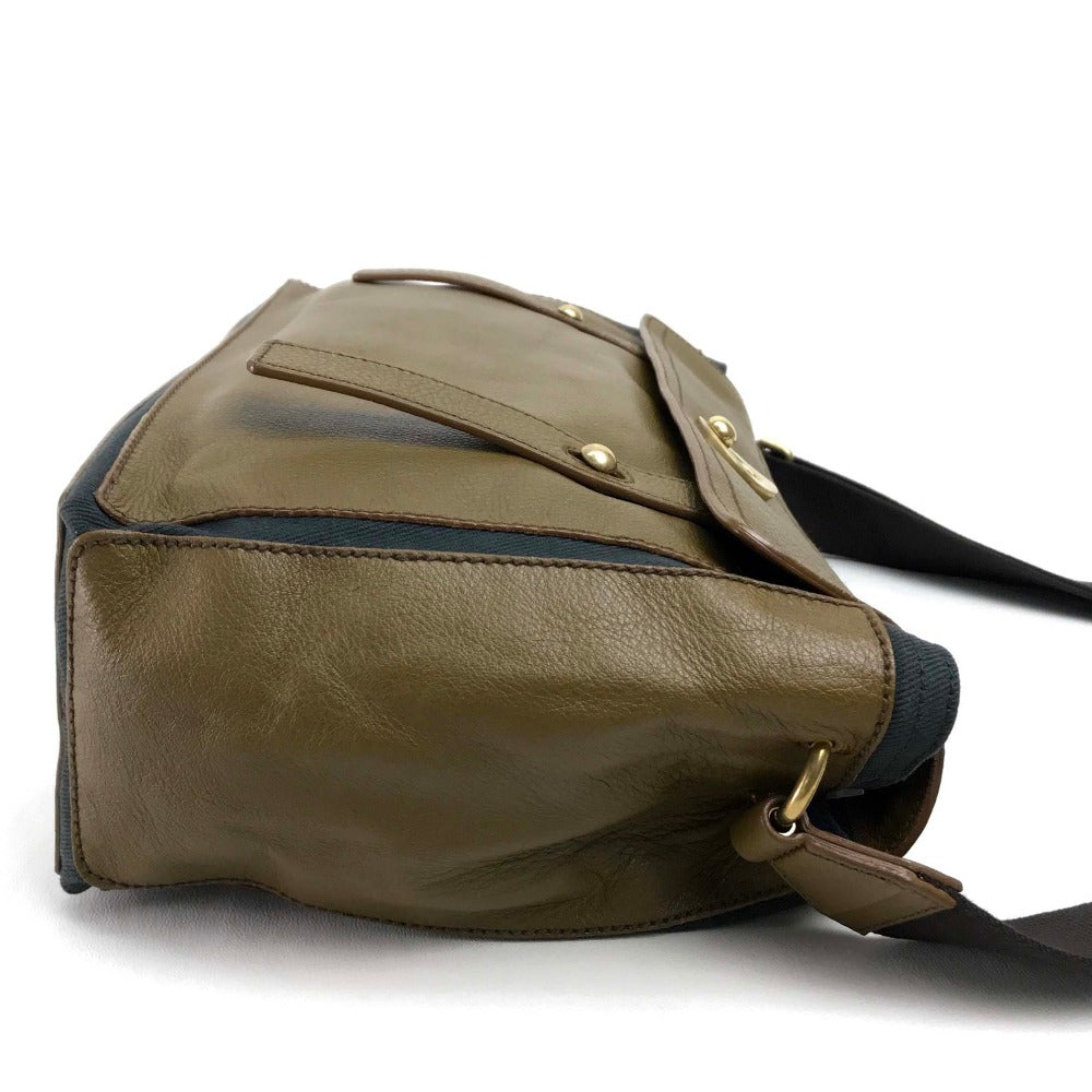 YVES SAINT LAURENT 265707 Muse Two Shoulder Bag in Canvas/Leather, Brown