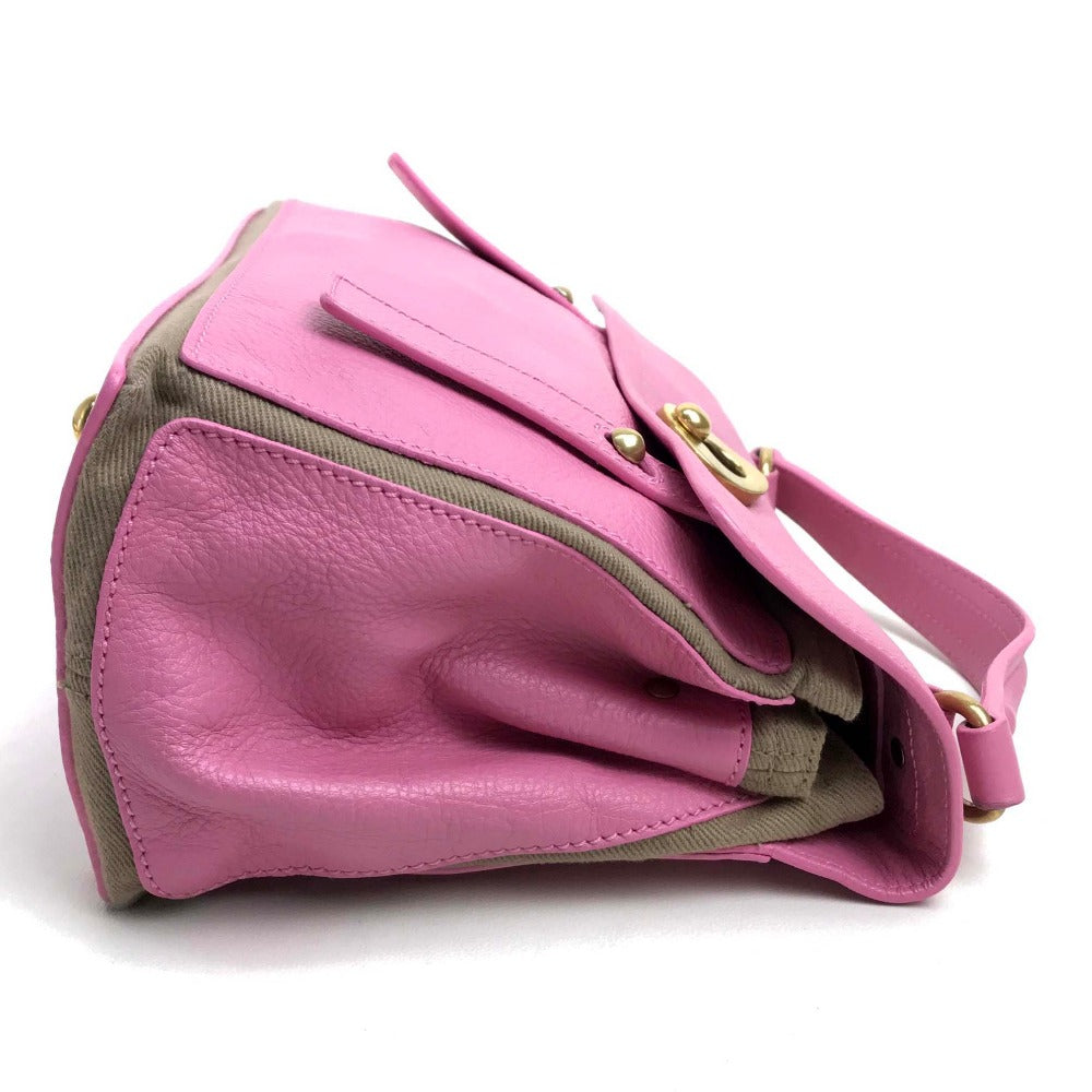 YVES SAINT LAURENT 283761 Muse Two Shoulder Bag, Crossbody Bag, 2-Way Handbag, Leather, Women's, Pink