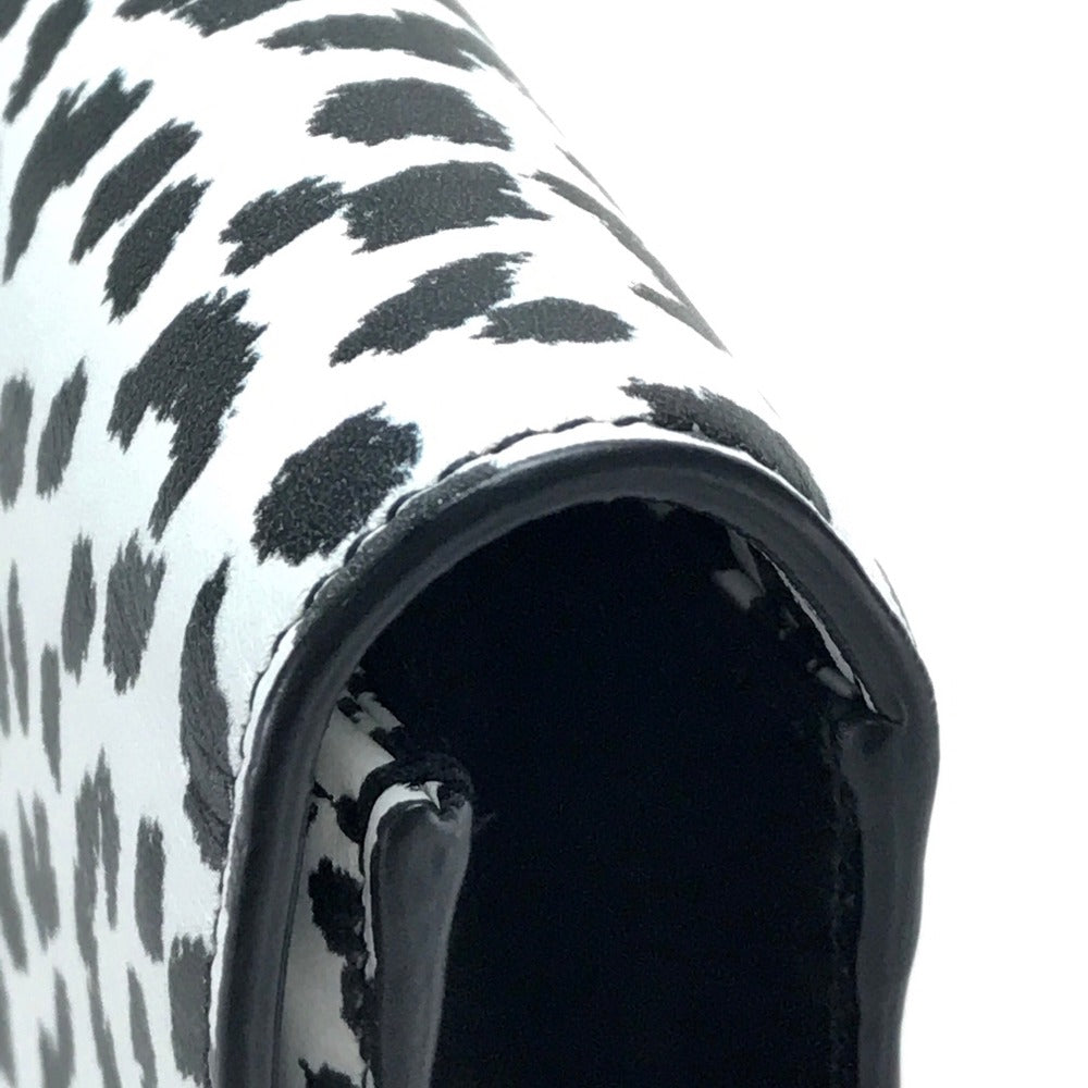 SAINT LAURENT PARIS 326079 Cassandra Leopard Print Bag, Party Bag, Second Bag, Clutch Bag, Calf Leather, Women's, White/Black
