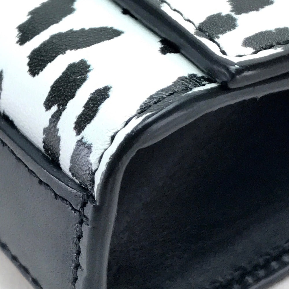 SAINT LAURENT PARIS 326079 Cassandra Leopard Print Bag, Party Bag, Second Bag, Clutch Bag, Calf Leather, Women's, White/Black