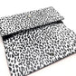 SAINT LAURENT PARIS 326079 Cassandra Leopard Print Bag, Party Bag, Second Bag, Clutch Bag, Calf Leather, Women's, White/Black