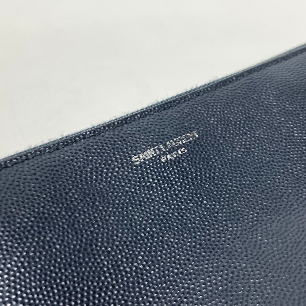 SAINT LAURENT PARIS 397294 ポーチ クラシック サンローラン ミニジップ タブレットスリーブ カバン クラッチバッグ レザー メンズ ダークネイビー