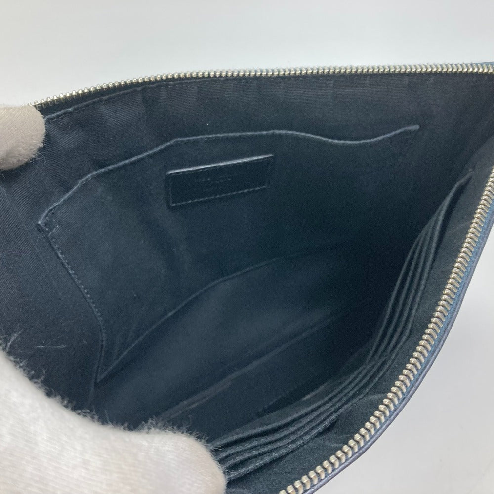 SAINT LAURENT PARIS 397294 ポーチ クラシック サンローラン ミニジップ タブレットスリーブ カバン クラッチバッグ レザー メンズ ダークネイビー