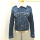 SAINT LAURENT PARIS 483202 YZ883 Logo Monogram Maxi Patch Boa Denim Jacket Cotton Women's Denim Blue x White
