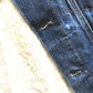 SAINT LAURENT PARIS 483202 YZ883 Logo Monogram Maxi Patch Boa Denim Jacket Cotton Women's Denim Blue x White