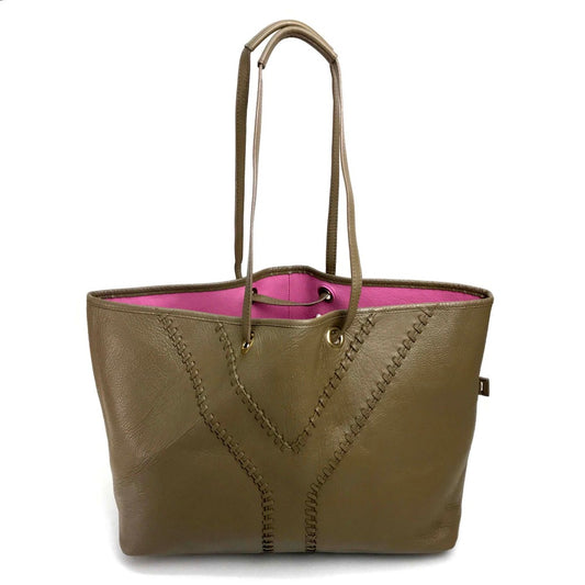 YVES SAINT LAURENT 284650 ネオダブル リバーシブル カバン ハンドバッグ トートバッグ レザー ユニセックス チャコールグレー系