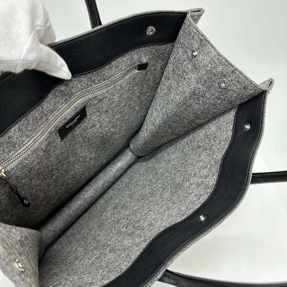 SAINT LAURENT PARIS 632539 Shoulder Bag/Handbag RIVE GAUCHE Felt Tote Bag for Women, Gray