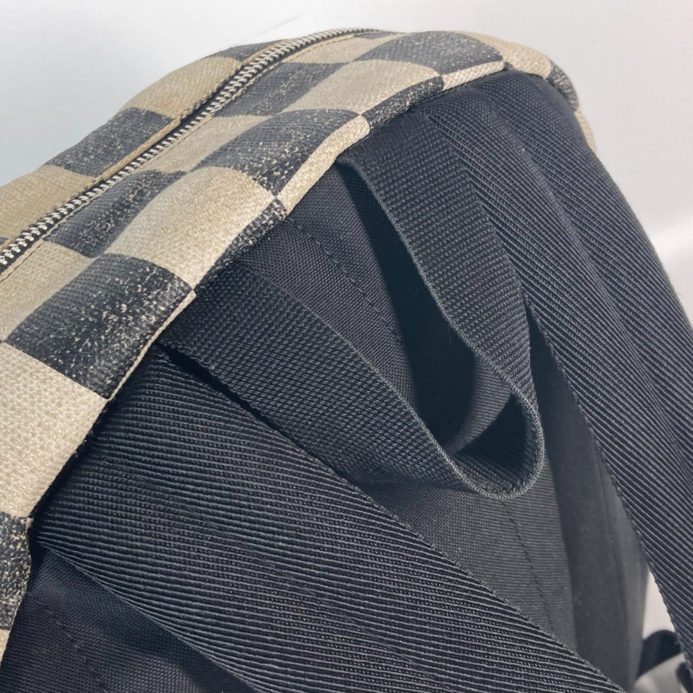 SAINT LAURENT PARIS 609109 格子柄 バックパック カバン リュックサック レザー/コーティングキャンバス メンズ ベージュ